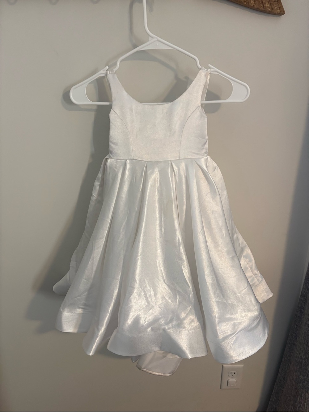 White Satin Flower Girl Dress